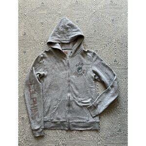 Junk Food Miami Dolphins Zip Front Hooded Sweatshirt - Grey - Medium - Missing S